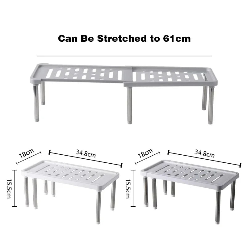 Retractable Storage Rack Kitchen Shelf Organizer Multifunctional Cabinet.