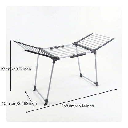 Dark gray drying rack dimensions: 168 x 60.5 x 97 cm