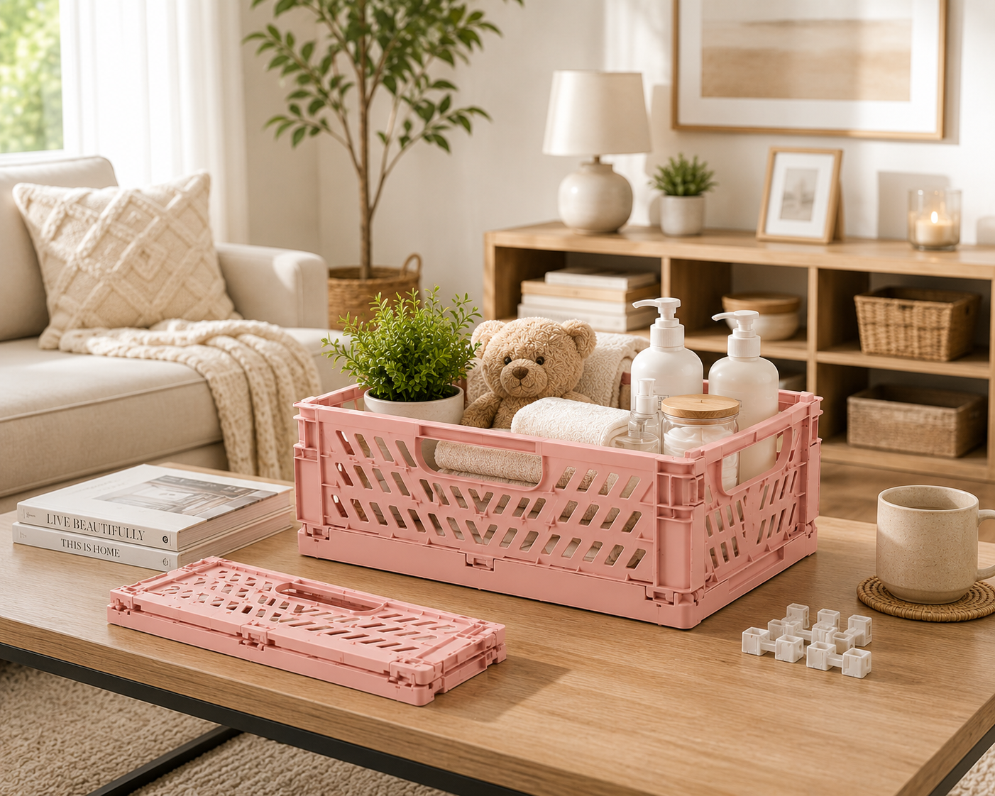 Foldable Storage Basket Collapsible Organizer Bin for Home Storage
