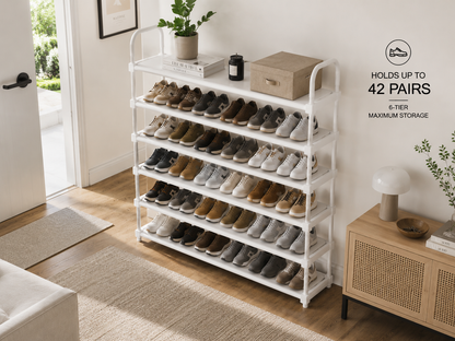 7-Tier Modular Shoe Rack Organizer | Space-Saving Storage Shelf for Entryway, Closet & Bedroom