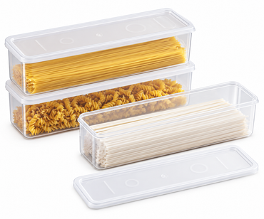 4 Pcs Long Rectangular Food Storage Containers