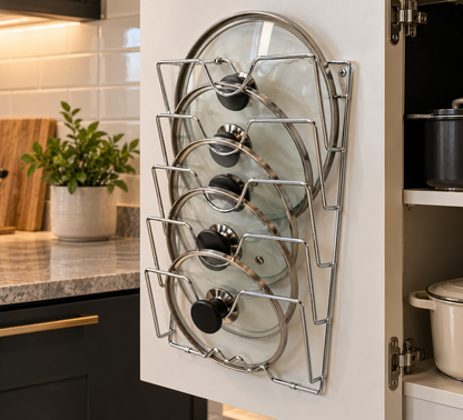 5-Tier Wall-Mounted Pot Lid Organizer