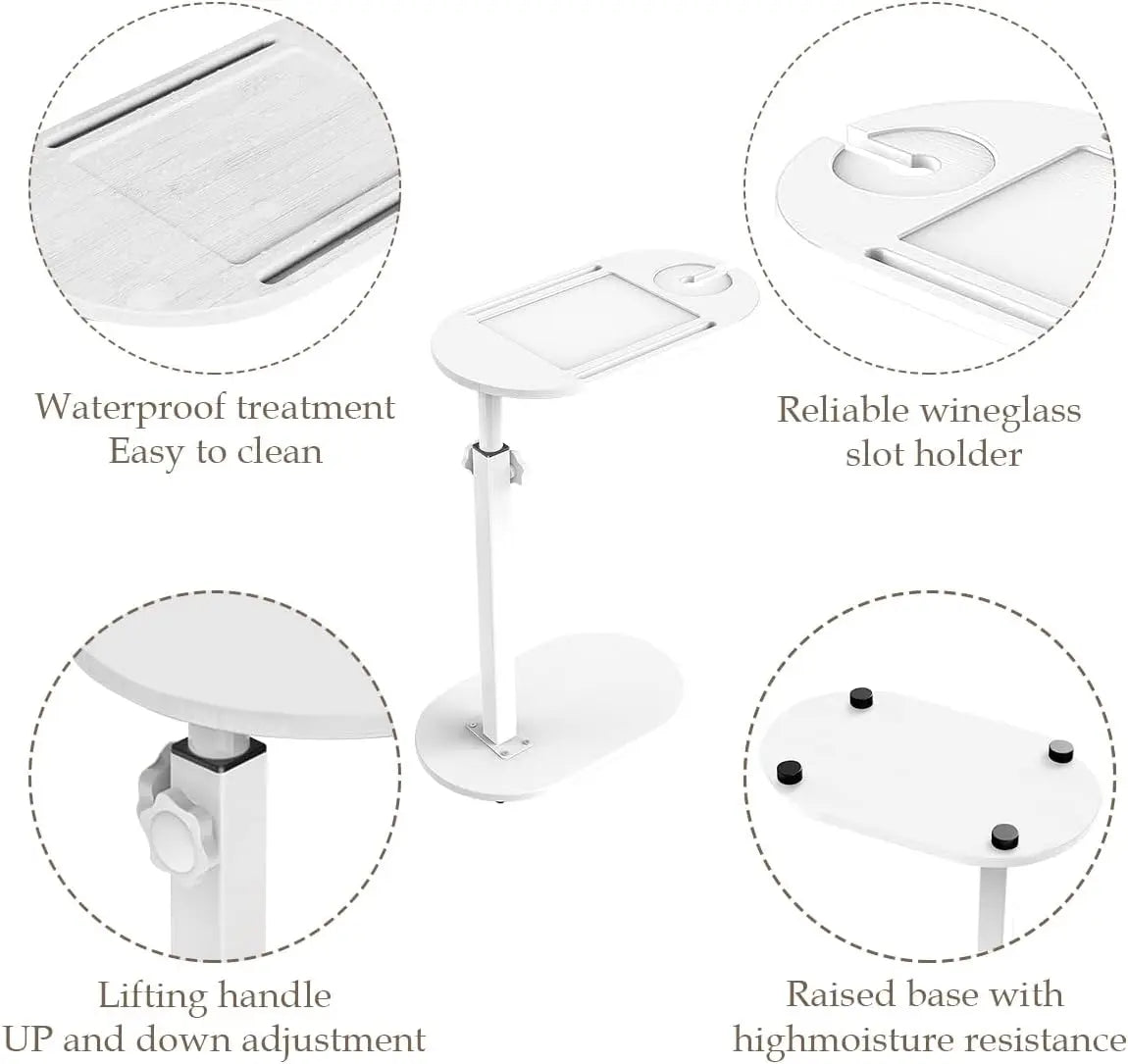 Height-Adjustable Bathtub Side Table