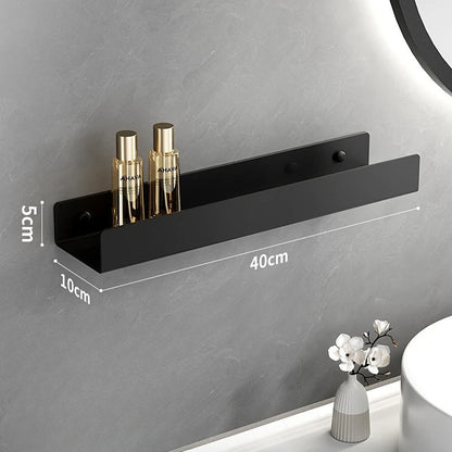 No-Drill Aluminum Bathroom Wall Shelf