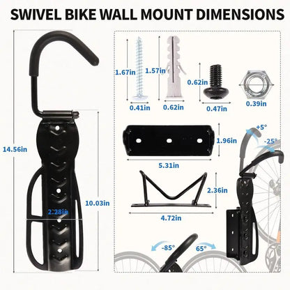 Swivel bike wall mount dimensions chart