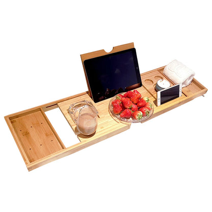 Expandable Bamboo Bathtub Caddy Tray