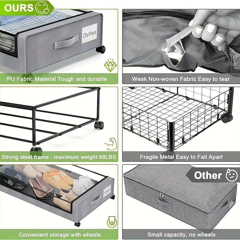 Rolling Underbed Storage Container with Lid