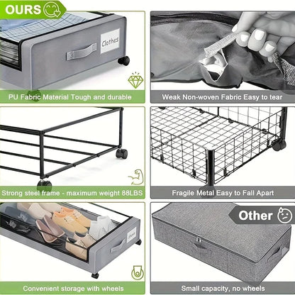 Rolling Underbed Storage Container with Lid