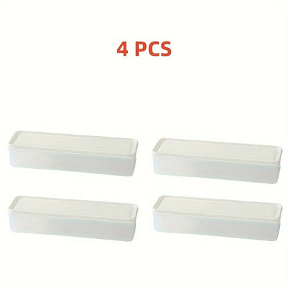 4 Pcs Long Rectangular Food Storage Containers