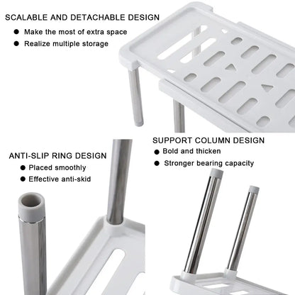 Retractable Storage Rack Kitchen Shelf Organizer Multifunctional Cabinet.