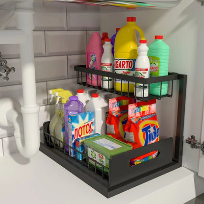 Slide-out under-sink organizer dimensions diagram