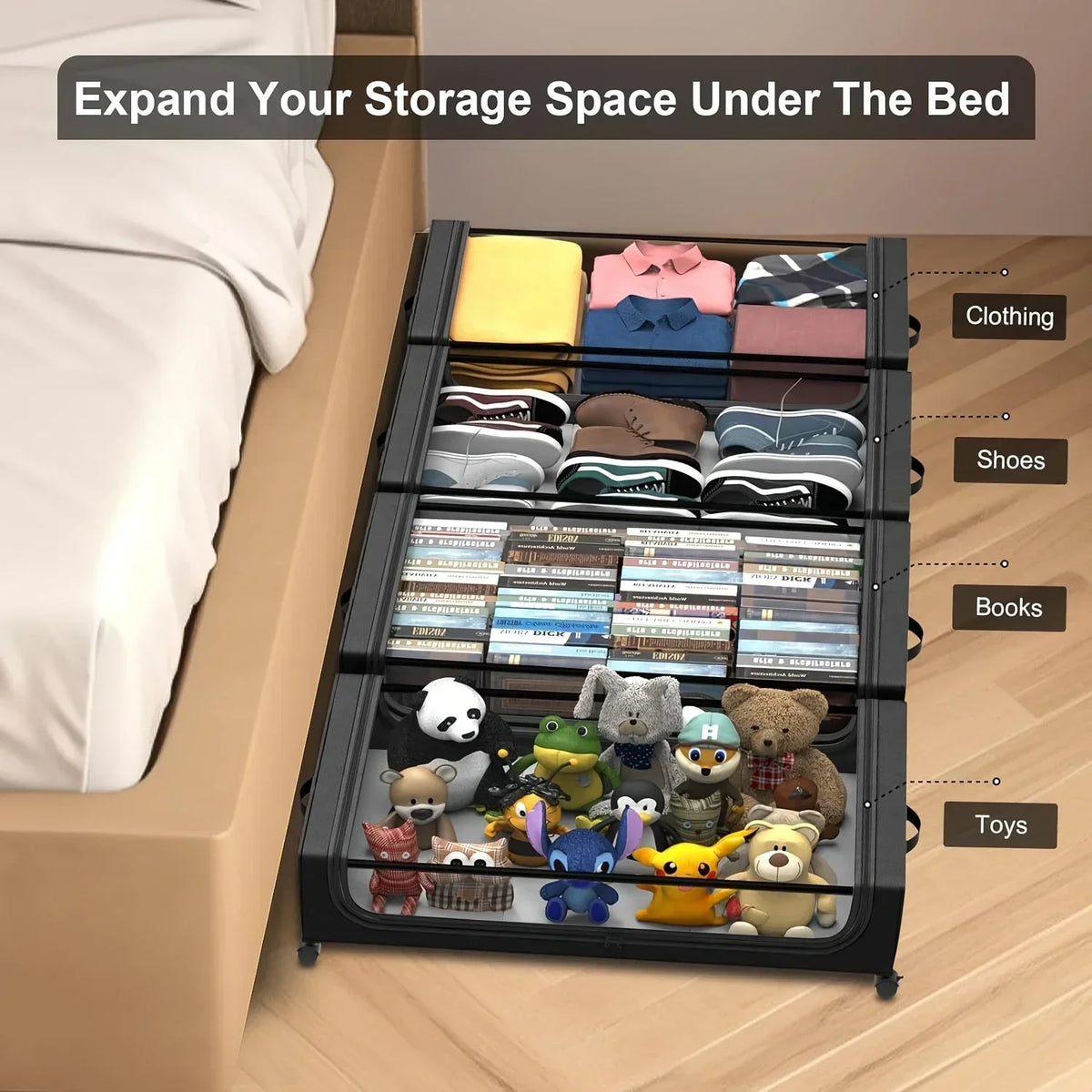 Rolling Underbed Storage Container with Lid