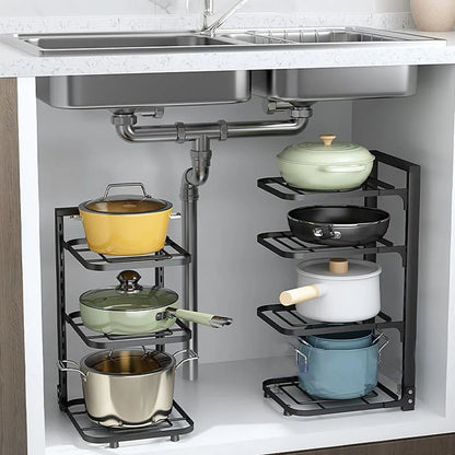 Adjustable Pot & Pan Organizer Rack