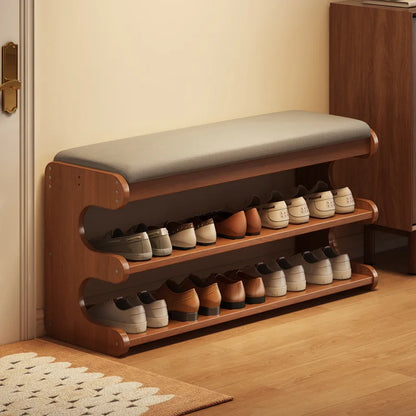 Upholstered Flip-Top Shoe Storage Bench