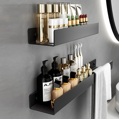 No-Drill Aluminum Bathroom Wall Shelf