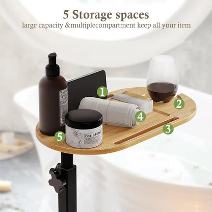 Height-Adjustable Bathtub Side Table