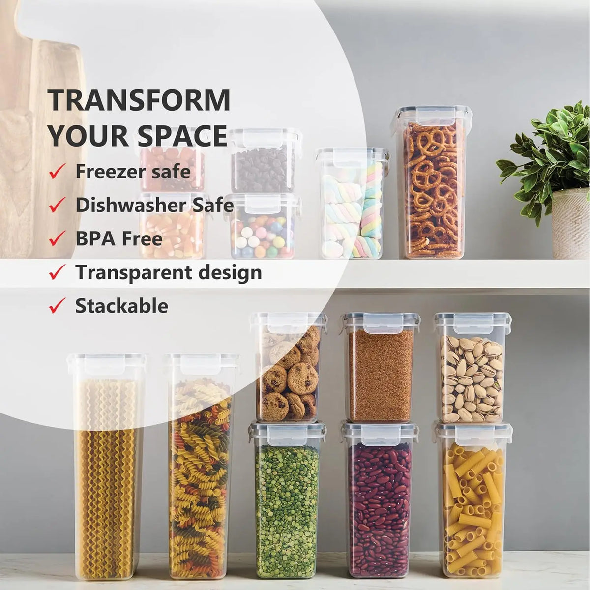 Airtight Pantry Containers, 2.4 L