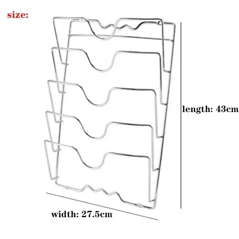 5-Tier Wall-Mounted Pot Lid Organizer