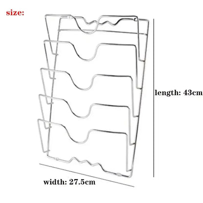 5-Tier Wall-Mounted Pot Lid Organizer