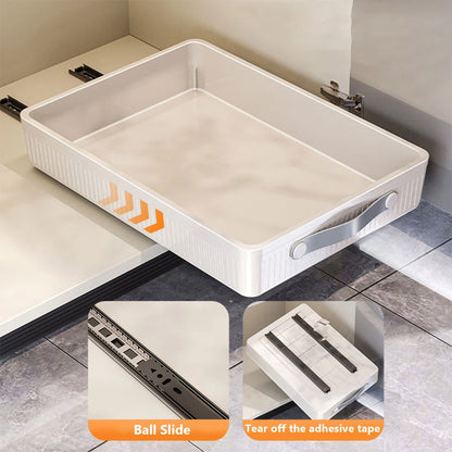 Pull-Out Cabinet Drawer Organizer with Slide Rails