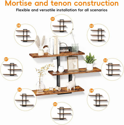 3-Tier Wall-Mounted Floating Shelves