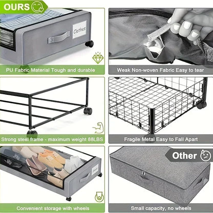 Rolling Underbed Storage Container with Lid