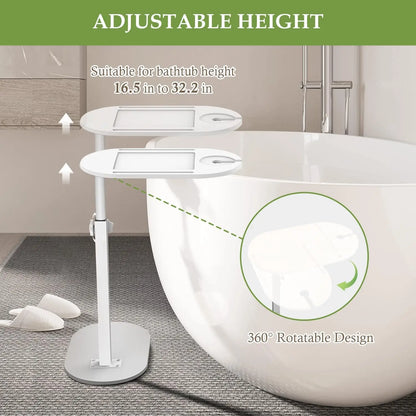 Height-Adjustable Bathtub Side Table