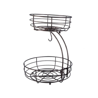 2-Tier Countertop Fruit Basket with Banana Hanger