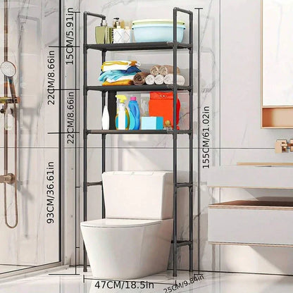 Over-the-toilet rack dimensions: 47 x 25 x 155 cm, 93 cm clearance