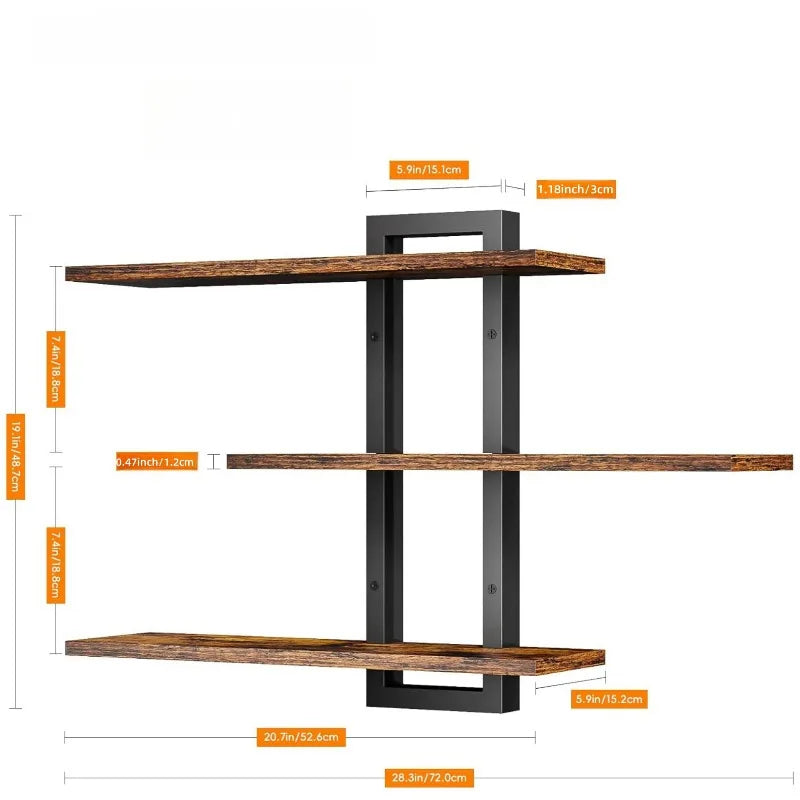 3-Tier Wall-Mounted Floating Shelves