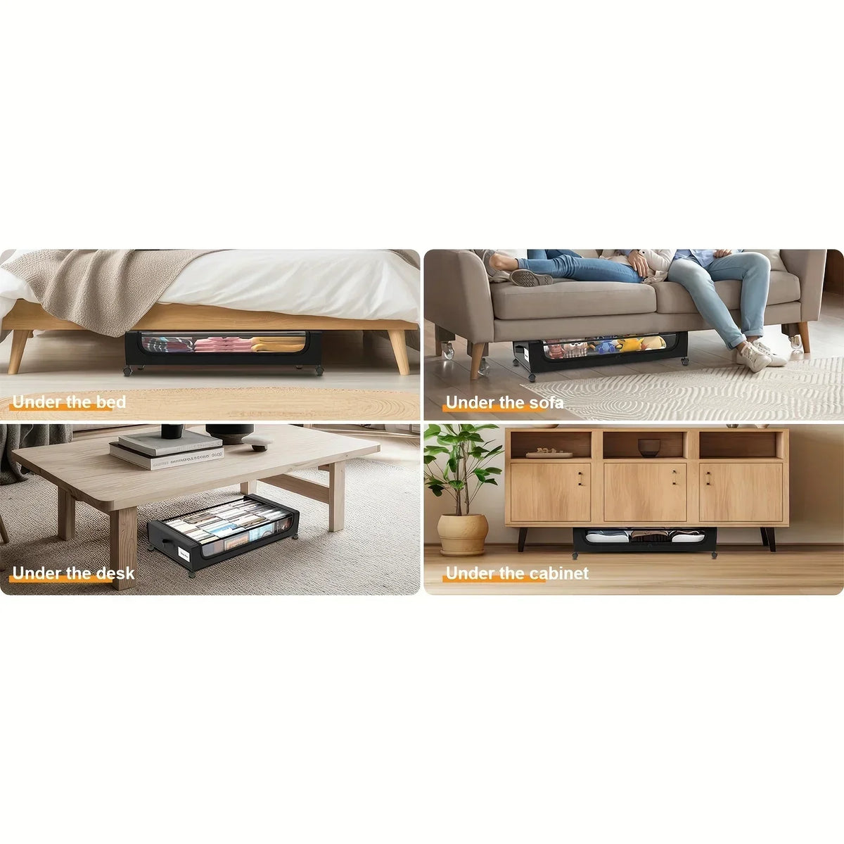 Rolling Underbed Storage Container with Lid