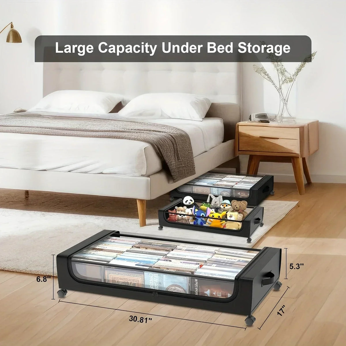 Rolling Underbed Storage Container with Lid