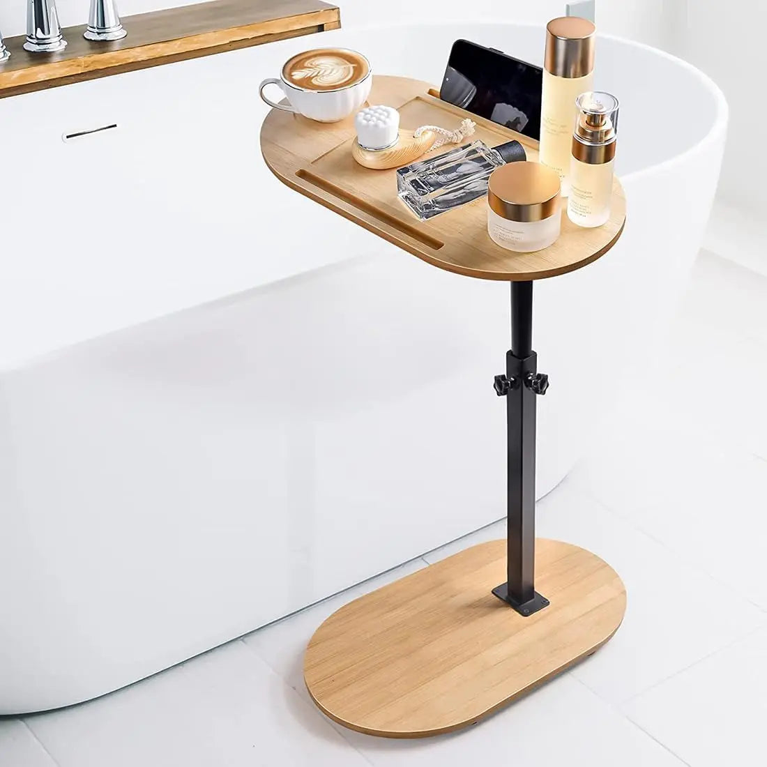 Height-Adjustable Bathtub Side Table