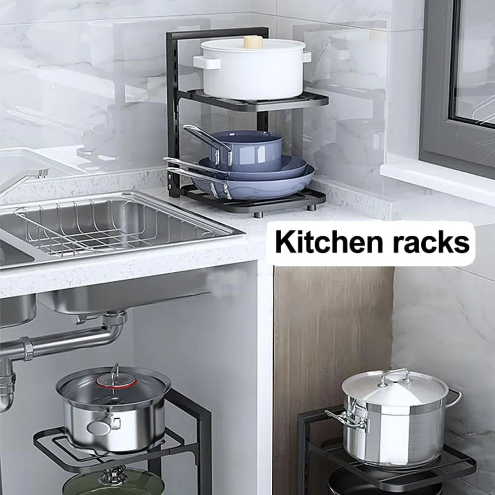 Adjustable Pot & Pan Organizer Rack