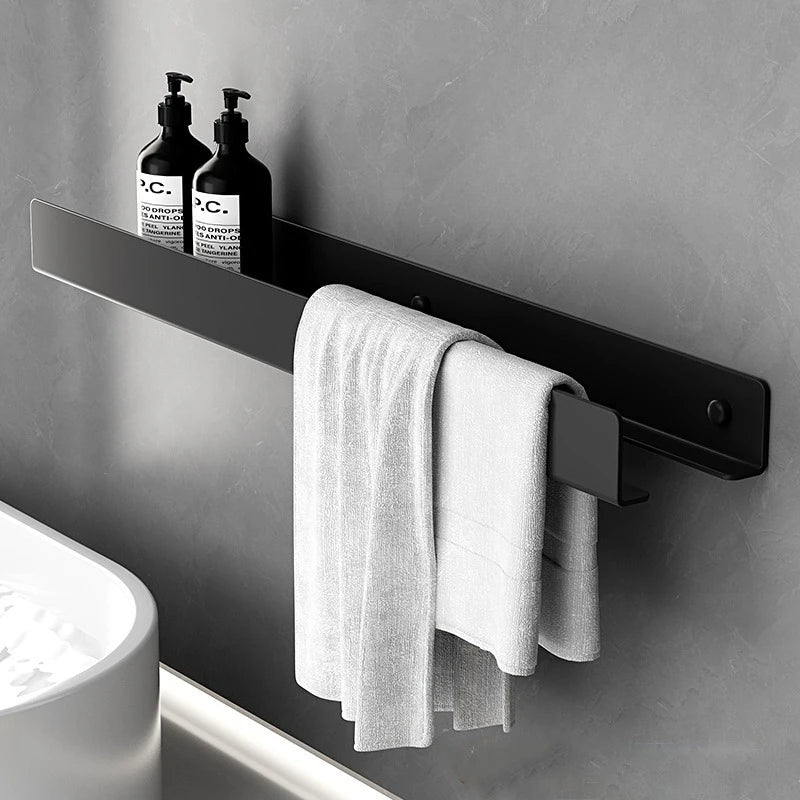 No-Drill Aluminum Bathroom Wall Shelf
