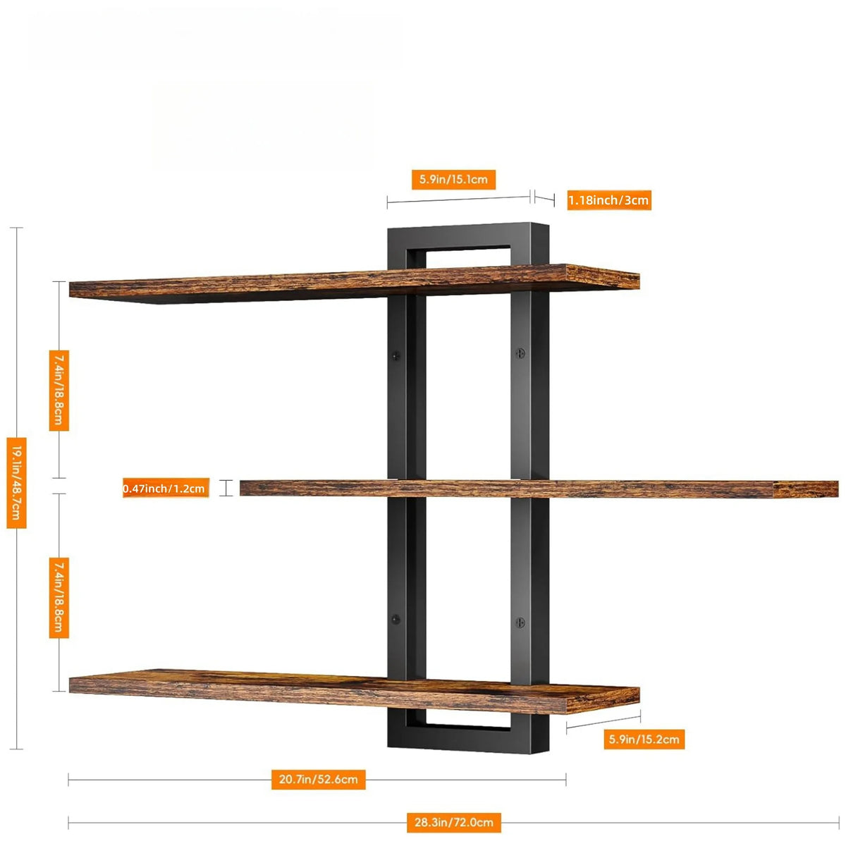 3-Tier Wall-Mounted Floating Shelves