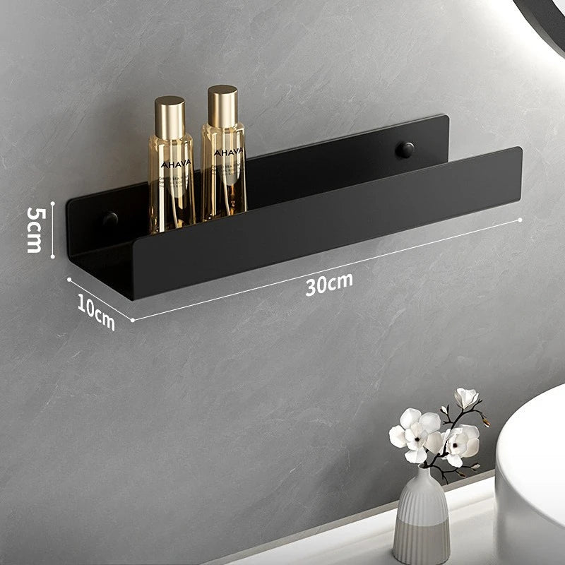 No-Drill Aluminum Bathroom Wall Shelf