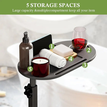 Height-Adjustable Bathtub Side Table