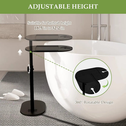 Height-Adjustable Bathtub Side Table