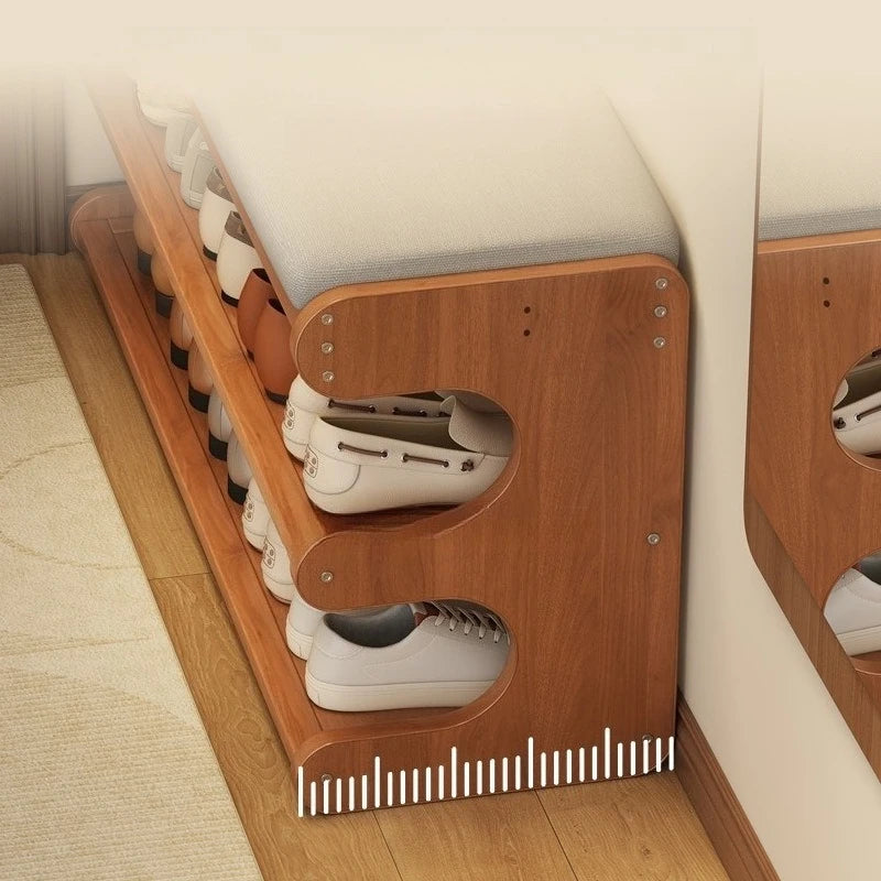Upholstered Flip-Top Shoe Storage Bench