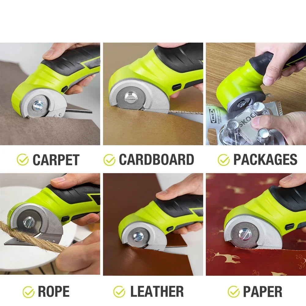Cordless Electric Scissors, 4V Electric Mini Cutter, Carpet Cardboard Cutter Tool, Rotary Cutter for Cardboard Packages Leather