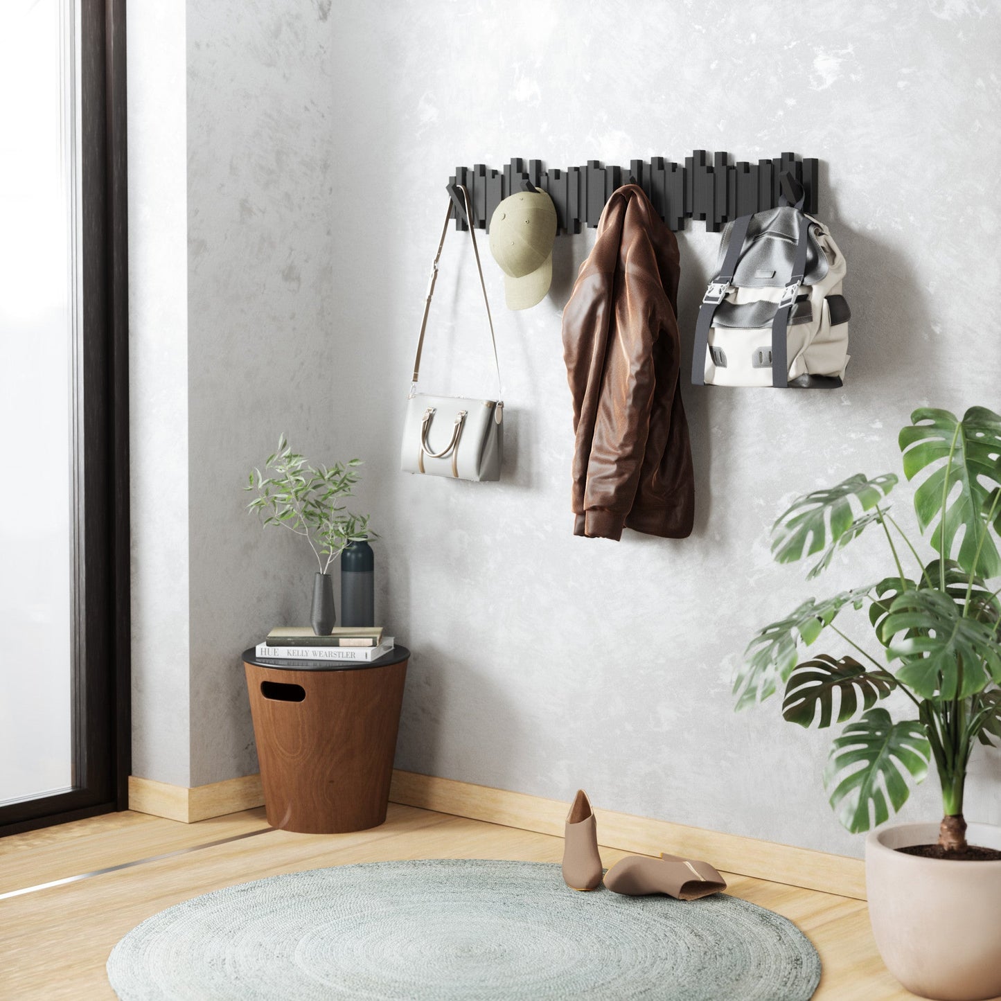 5-Peg Wall Hook Rail