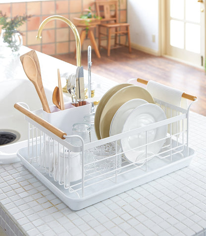Steel & Wood Dish Drying Rack