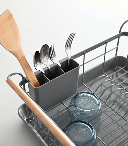 Steel & Wood Dish Drying Rack
