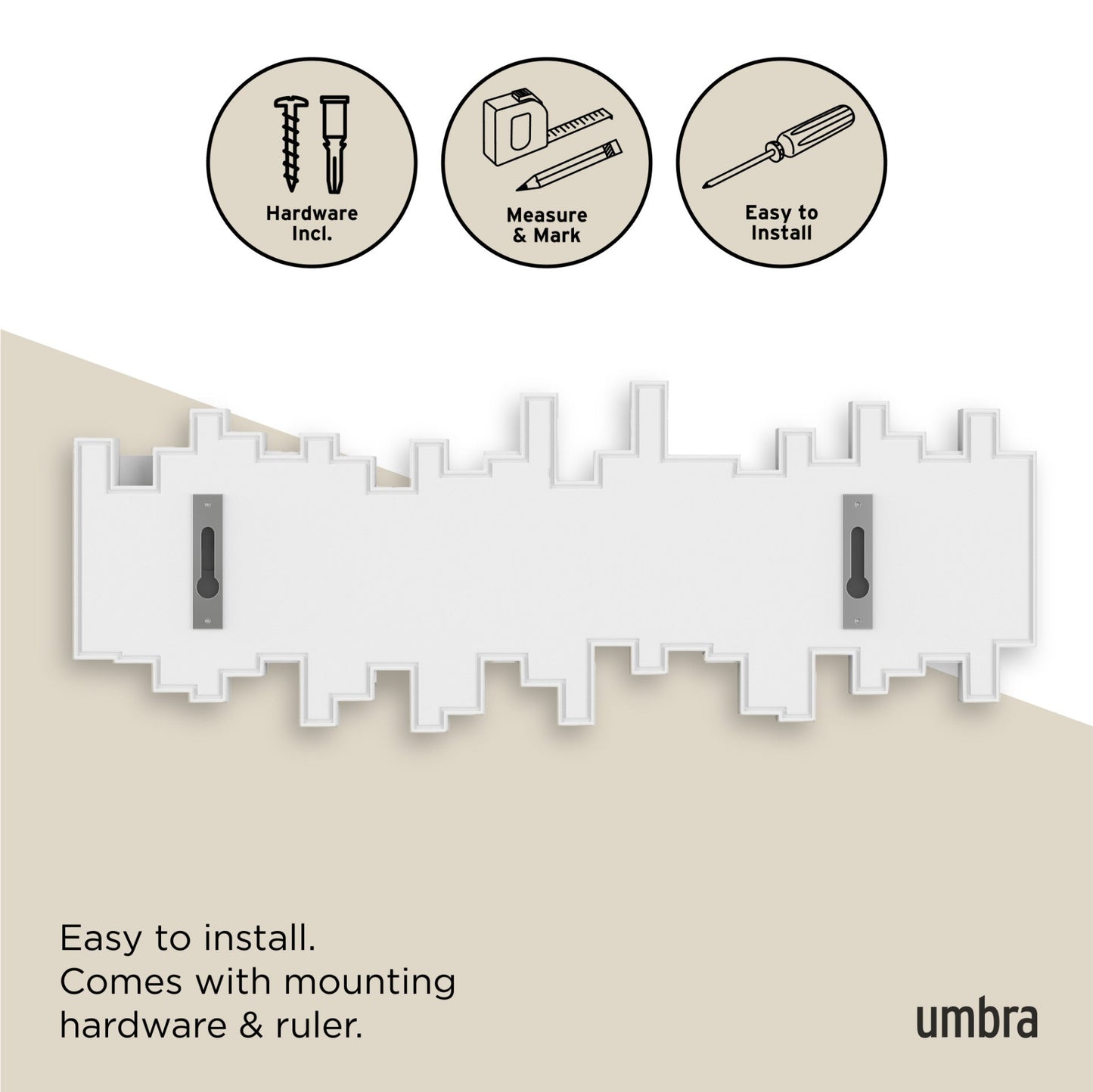 5-Peg Wall Hook Rail