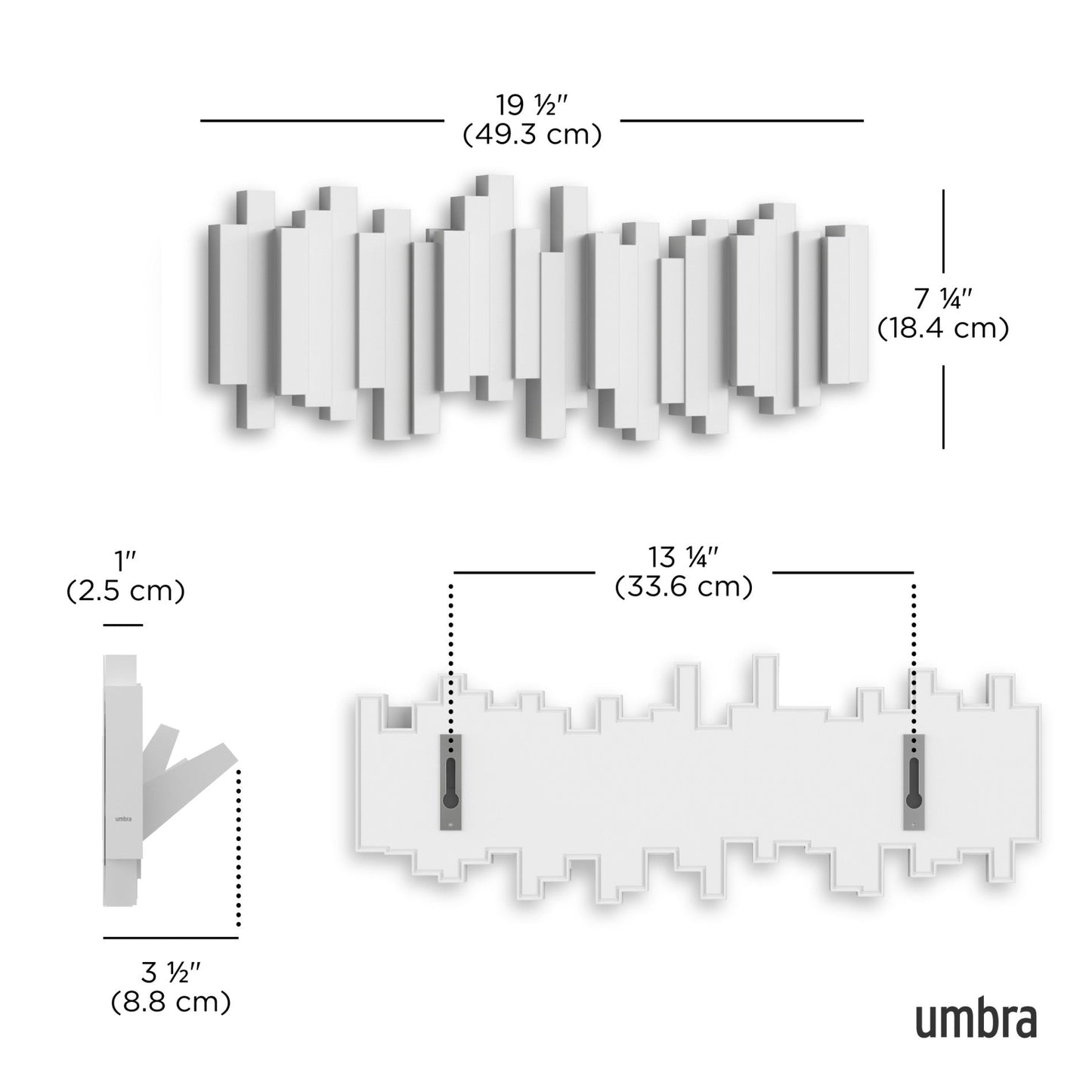5-Peg Wall Hook Rail