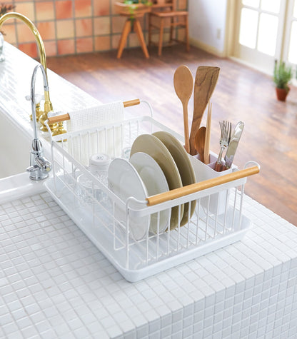 Steel & Wood Dish Drying Rack