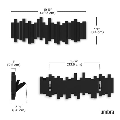 5-Peg Wall Hook Rail