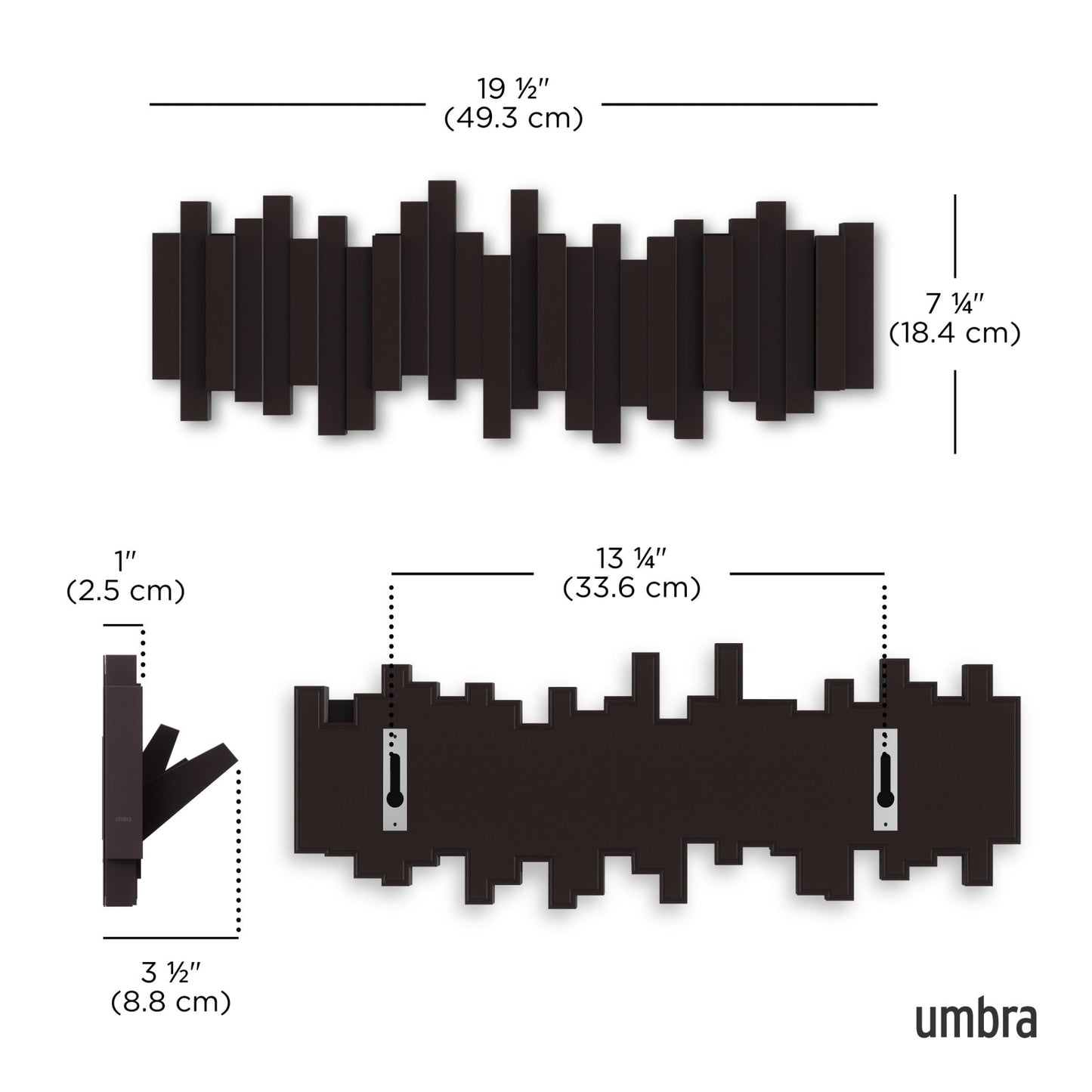 5-Peg Wall Hook Rail