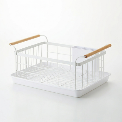 Steel & Wood Dish Drying Rack